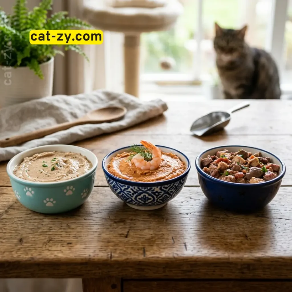 A colorful variety of chicken, seafood, and mixed protein flavors of friskies pate by cat-zy.