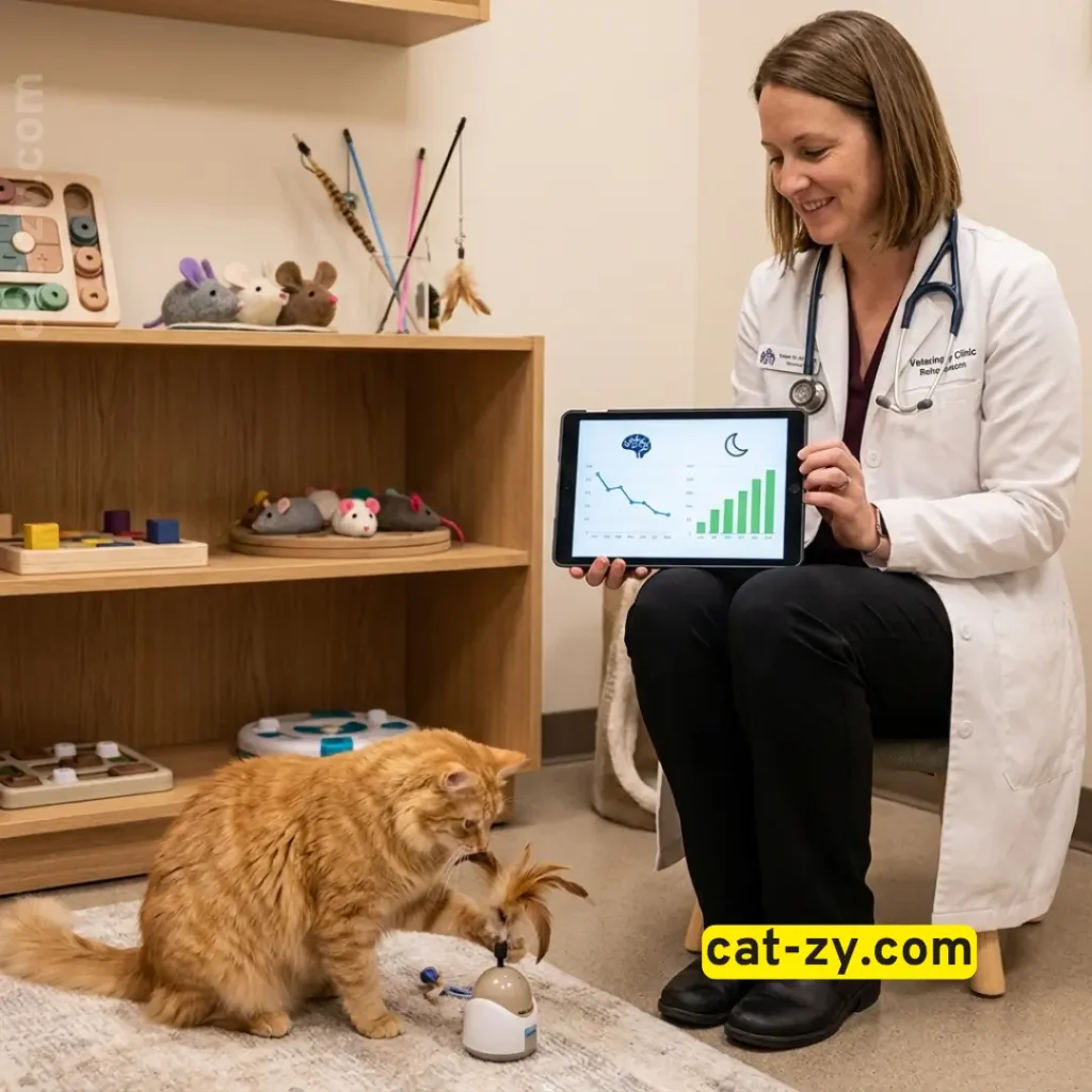 Veterinary expert recommending Remote Control Cat Toys on cat-zy