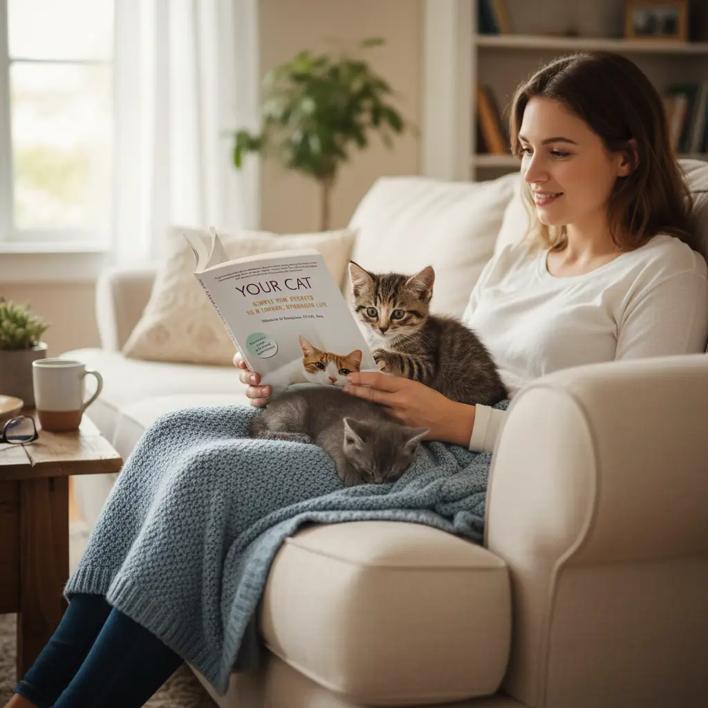 Wet Cat Food for Kittens cat-zy person reading book with kitten nearby