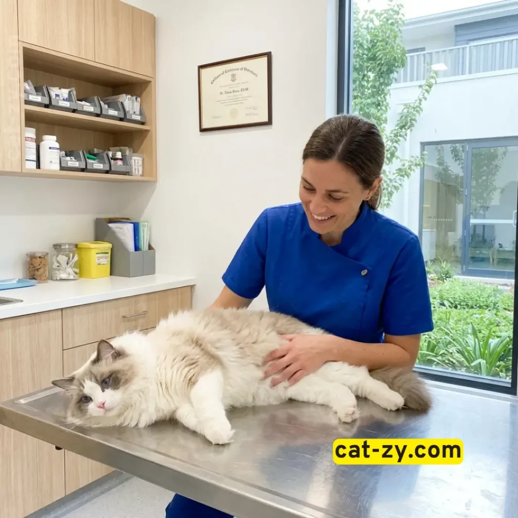 Veterinary health check for Ragdoll cats for adoption, cat-zy.