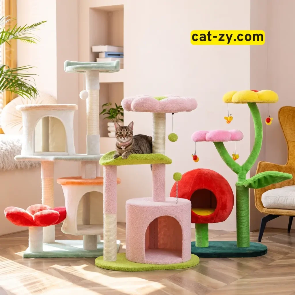 Comparing budget tiers for a quality flower cat tree selection at cat-zy