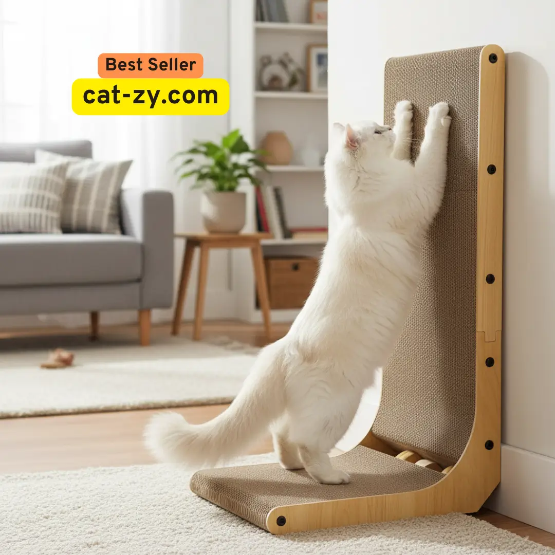 FUKUMARU L-Shape Wall Mounted Cat Scratcher - best cat toys cat supplies