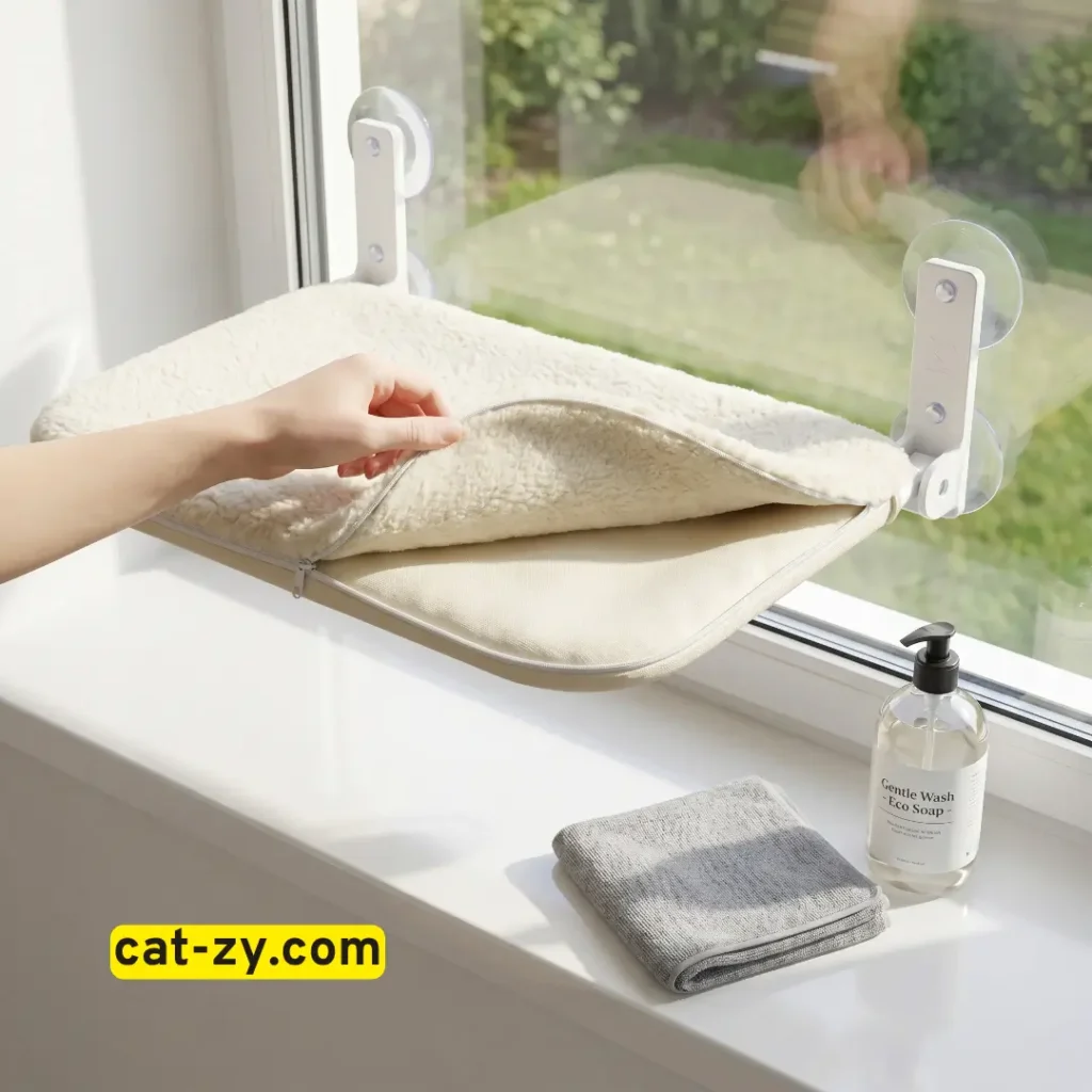 Cleaning and maintaining a hygienic cat window box easily with cat-zy