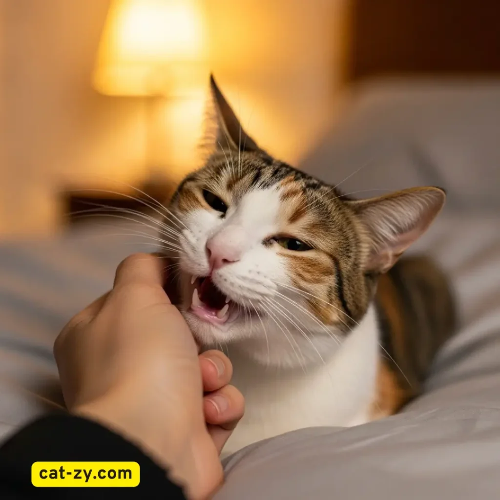 Cat love bite affection behavior why does my cat bite me - cat-zy