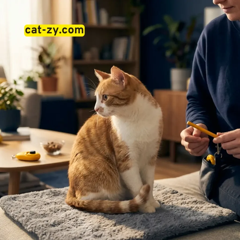 Cat clicker training troubleshooting a distracted cat, cat-zy