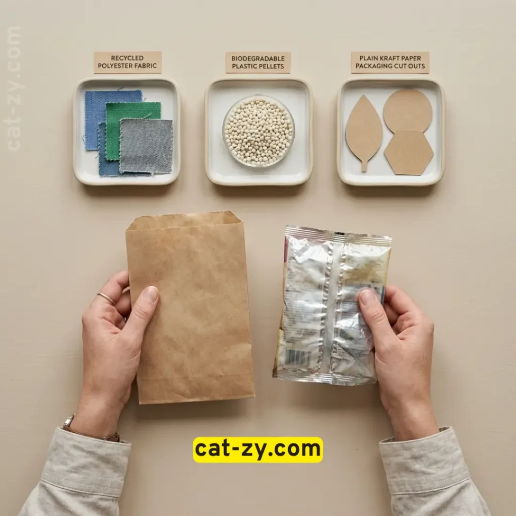 Sustainable materials and ethical packaging used by sustainably yours, cat-zy