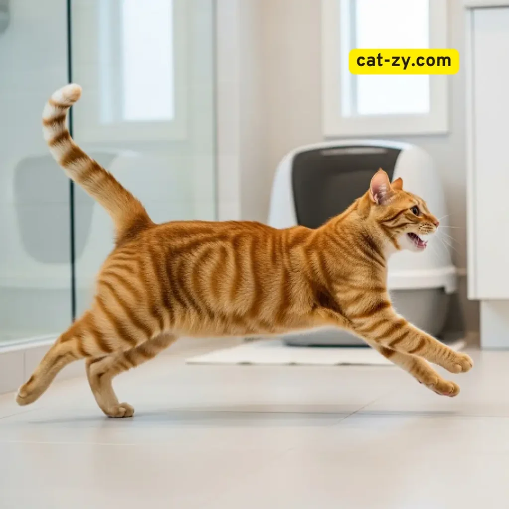 Cat zoomies after litter box victory lap _ cat-zy