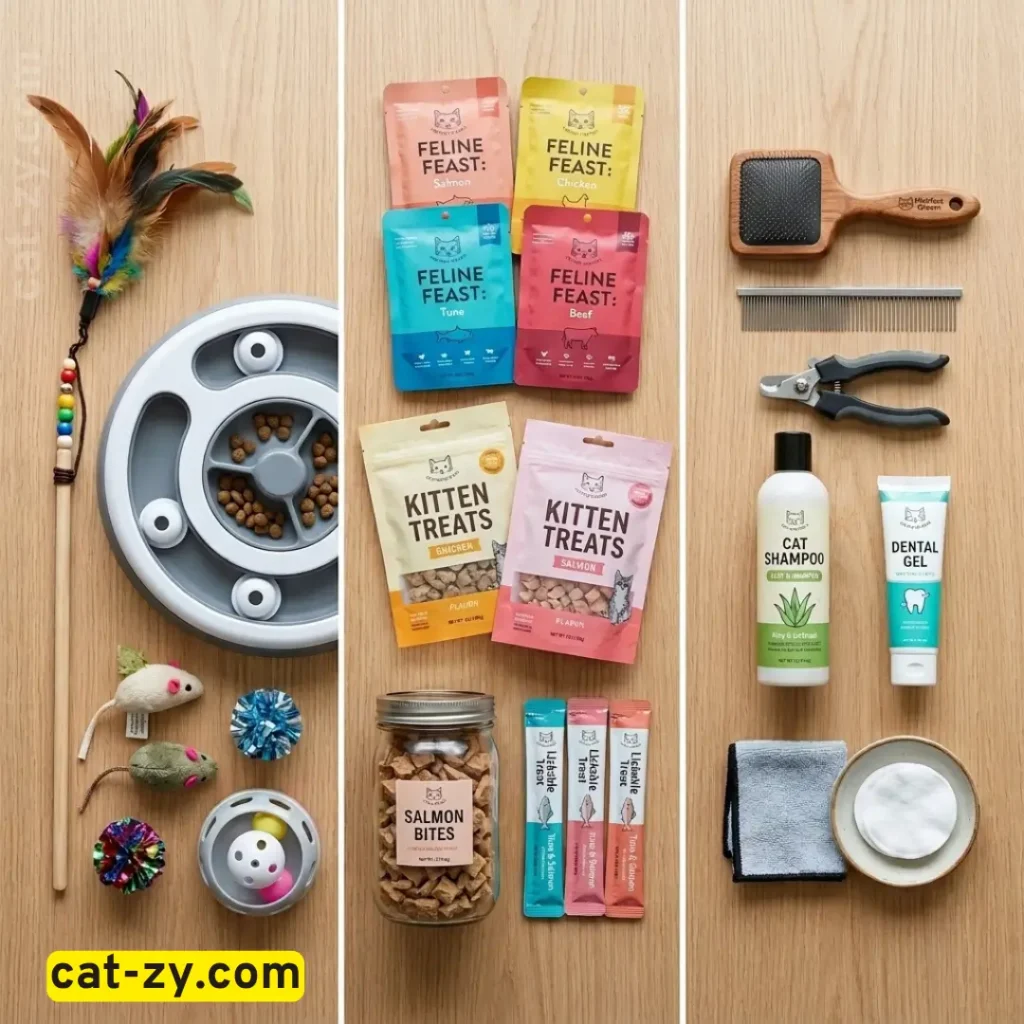 Different types of cat subscription boxes including toy, treat, and mixed boxes, cat-zy