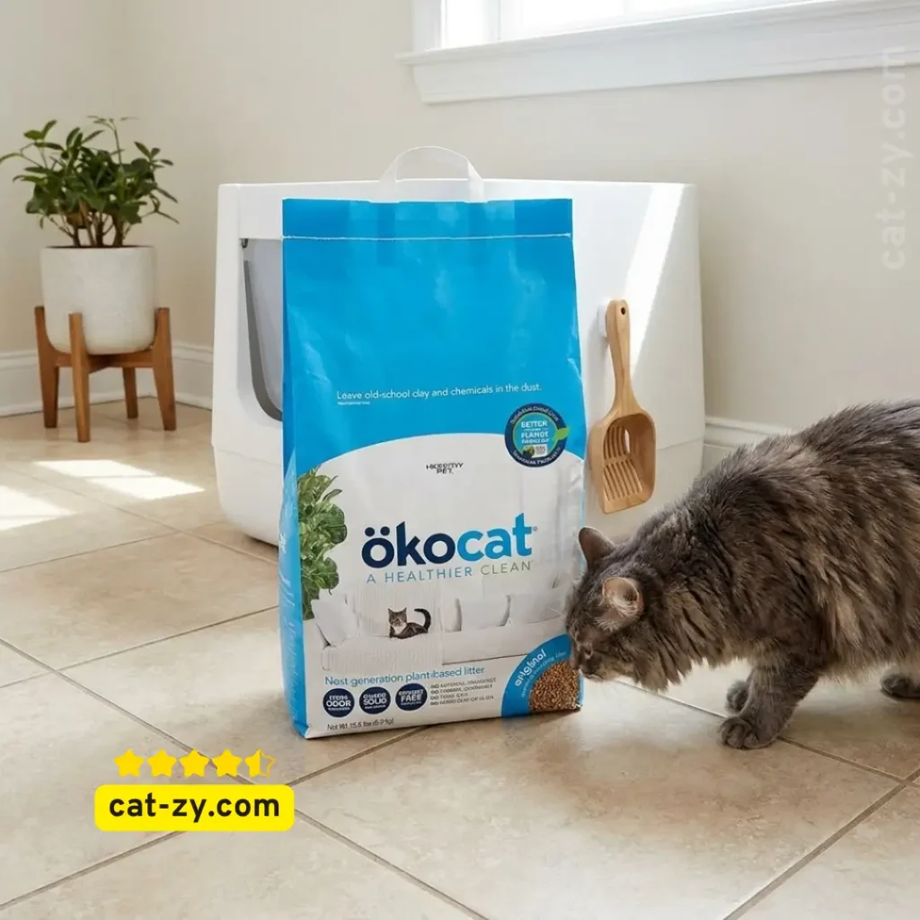 ökocat Original wood clumping unscented cat litter 18.8lb box for natural odor control on cat-zy.
