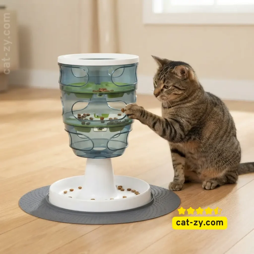 Catit Senses Food Tree slow feeder review for dog and cat toys on cat-zy