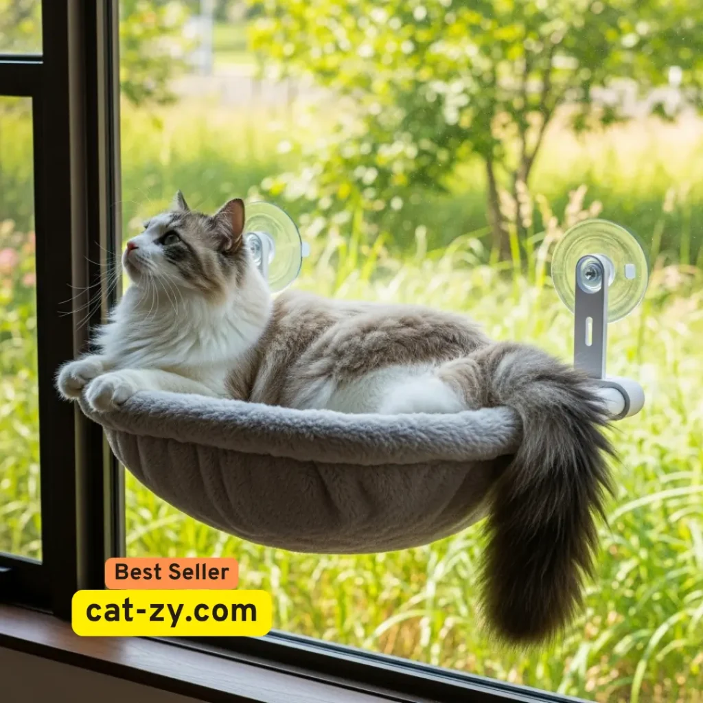 AMOSIJOY Cordless Cat Window Perch _ cat-zy