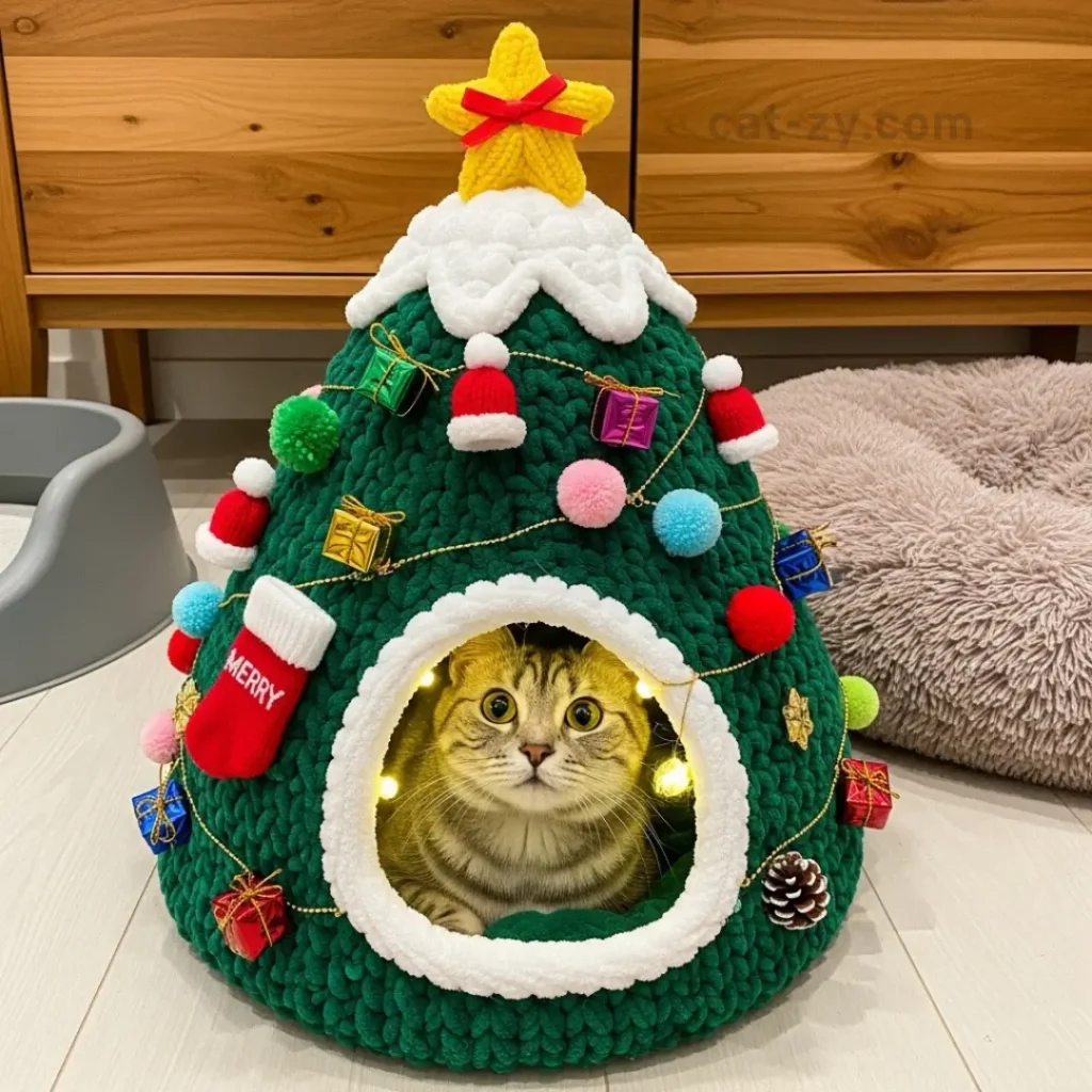 DIY Christmas Cat Tree Projects _ cat-zy