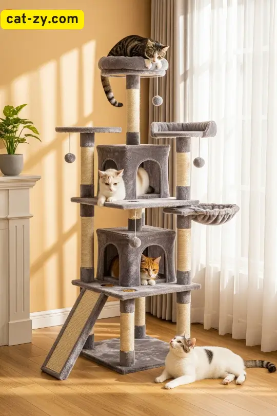 Feandrea 67-inch Multi-Level Cat Tree _ cat-zy