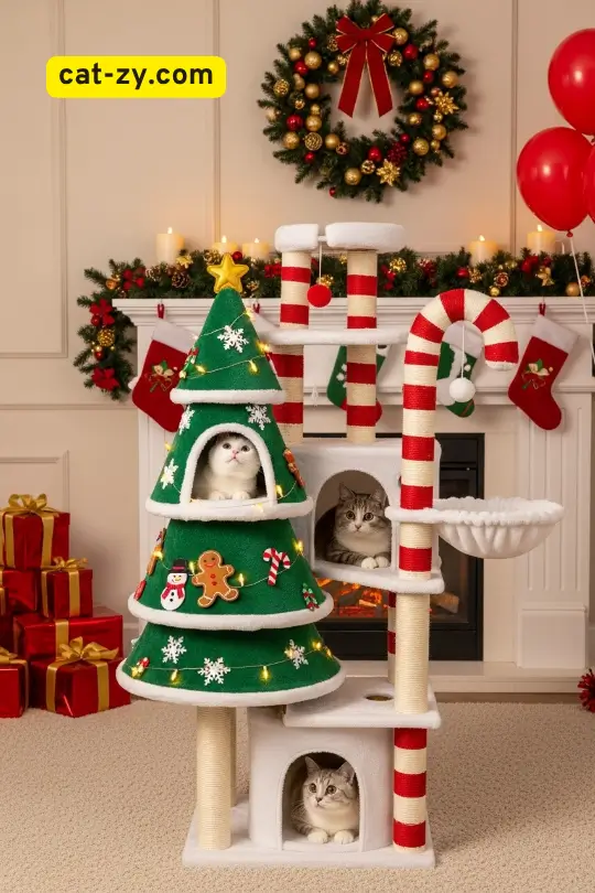 North Pole Cat Playground with Climbing Features _ cat-zy