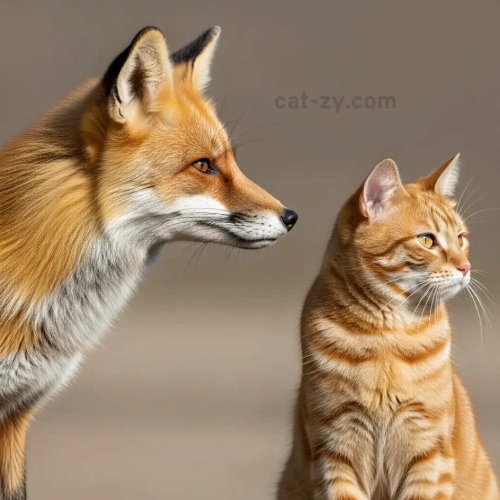 Truth1-fox-cat-size-comparison-side-view