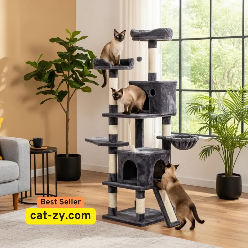 Yaheetech 54in Cat Tree, Multi-Level Cat Tower _ cat-zy