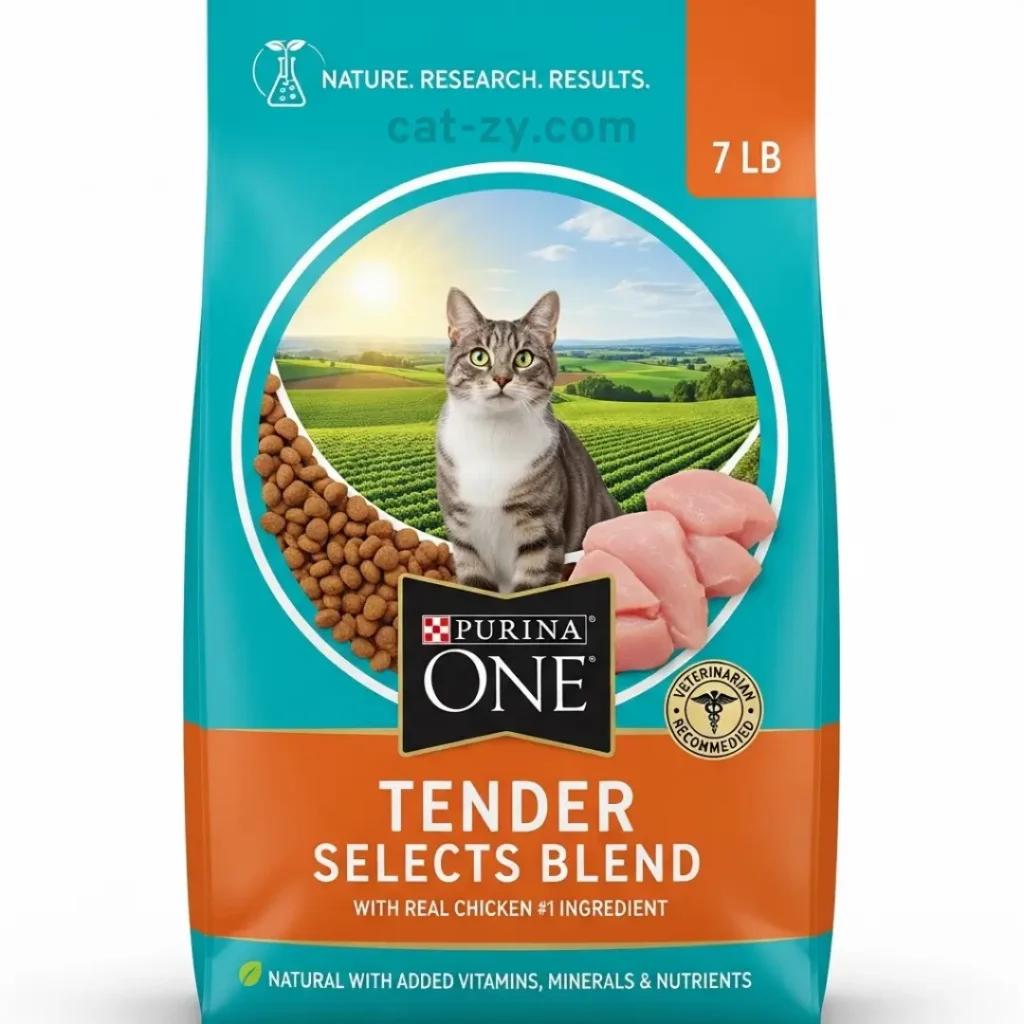 Purina ONE Tender Selects Blend Adult Dry Cat Food _ cat-zy