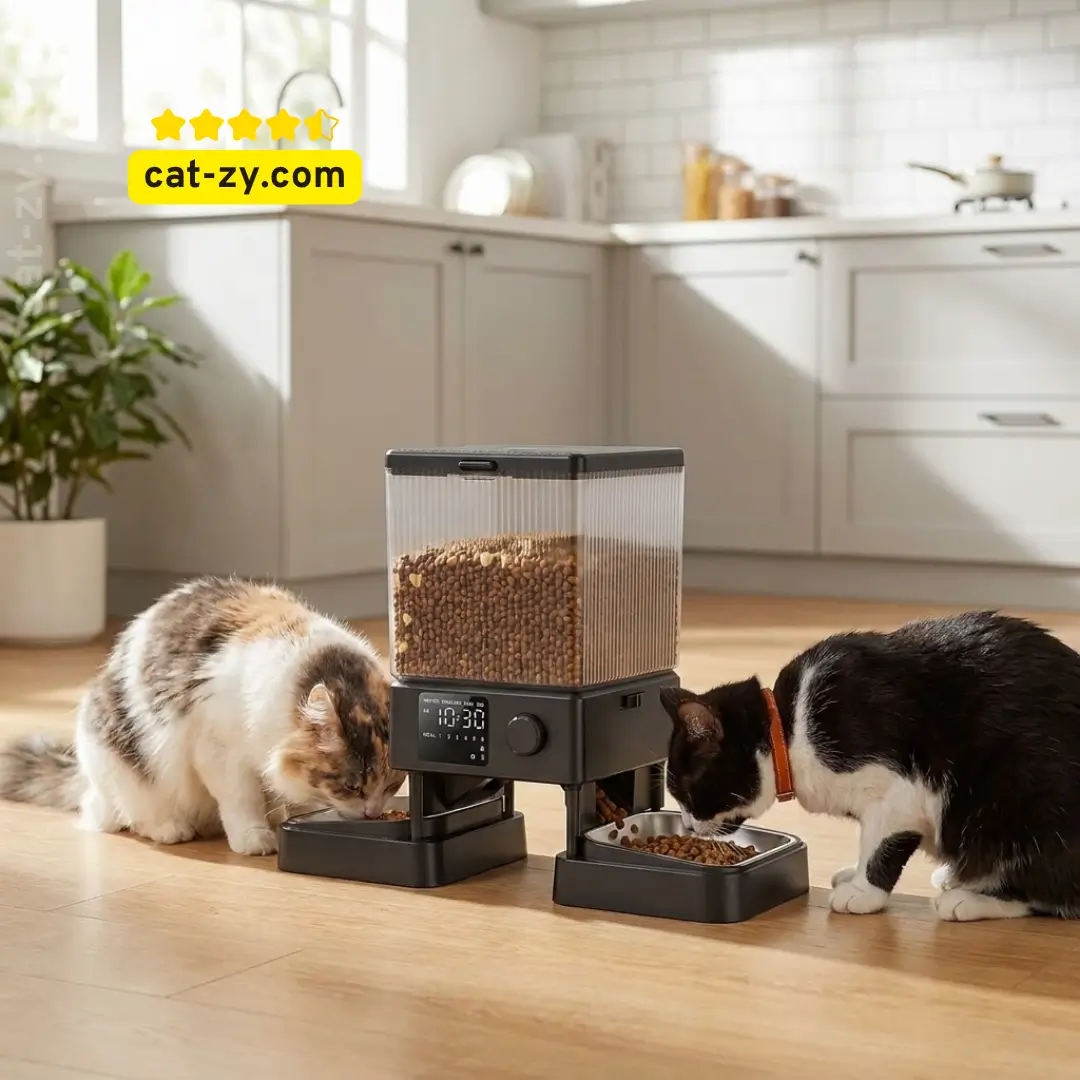 oneisall Automatic Cat Feeder for 2 Cats - best cat accessories cat supplies