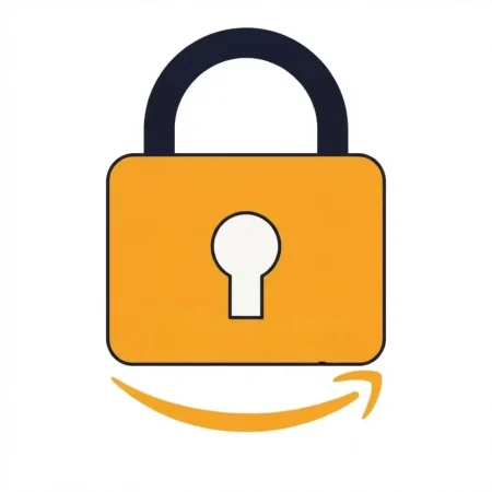 An official graphic for Privacy Policy Cat-zy featuring a secure padlock and Amazon smile arrow representing the Amazon Affiliate Program.