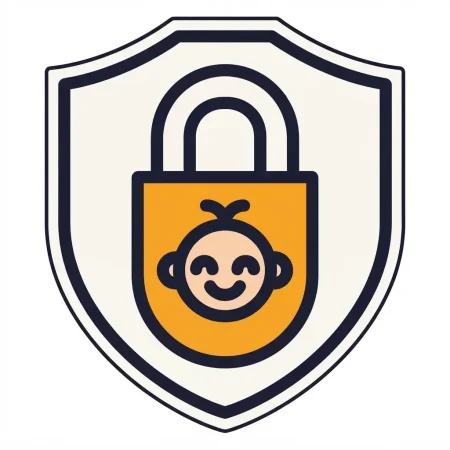 An official graphic for Privacy Policy Cat-zy featuring a security shield and padlock with a user icon symbolizing data privacy.